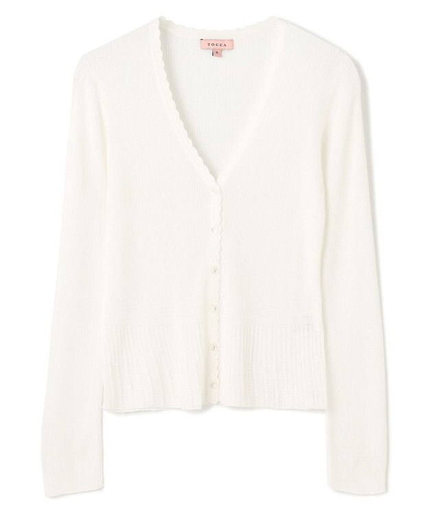 TOCCA EYELET AJISAI CARDIGAN カーディガン オフ系