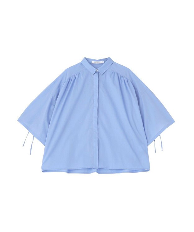 AMERICAN HOLIC 【先行予約】【WEB限定】ギャザーリボンスリーブ半袖シャツ Sax Blue