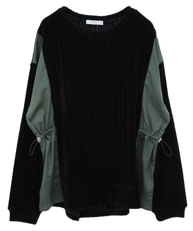 Green Parks ベロアドッキングプルオーバー Black