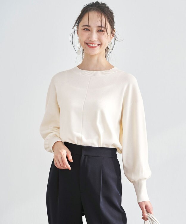 ANY SIS 【洗える】フロントライン ニット オフ