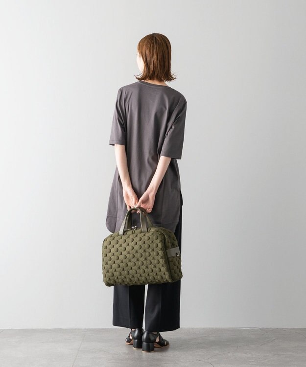 MIYABIYA 【撥水加工】La quoh with kirakaracho 南蛮七宝エンボスボンディング ボストン 鶯(カーキ)