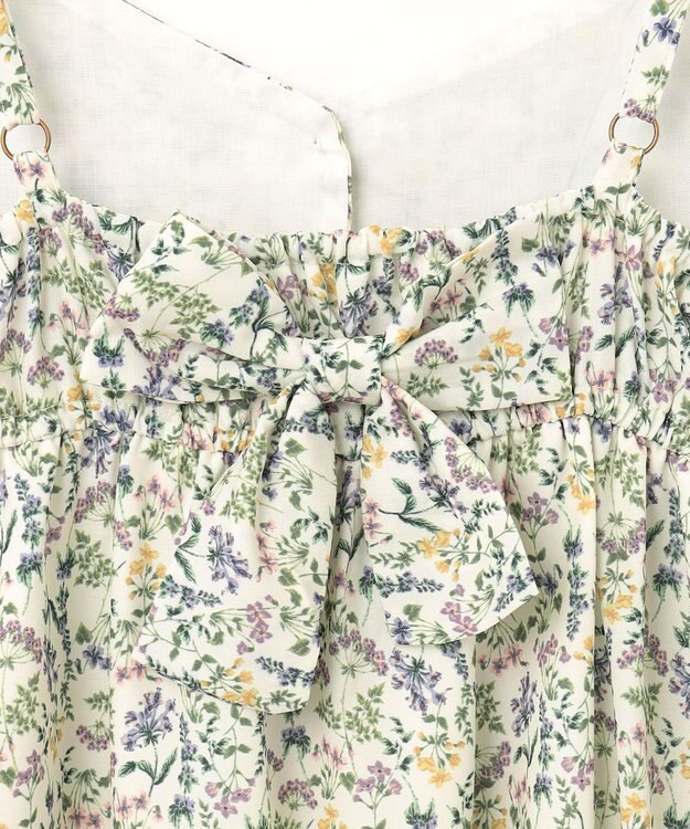 ANY KIDS フラワープリント キャミ ワンピース オフホワイト系