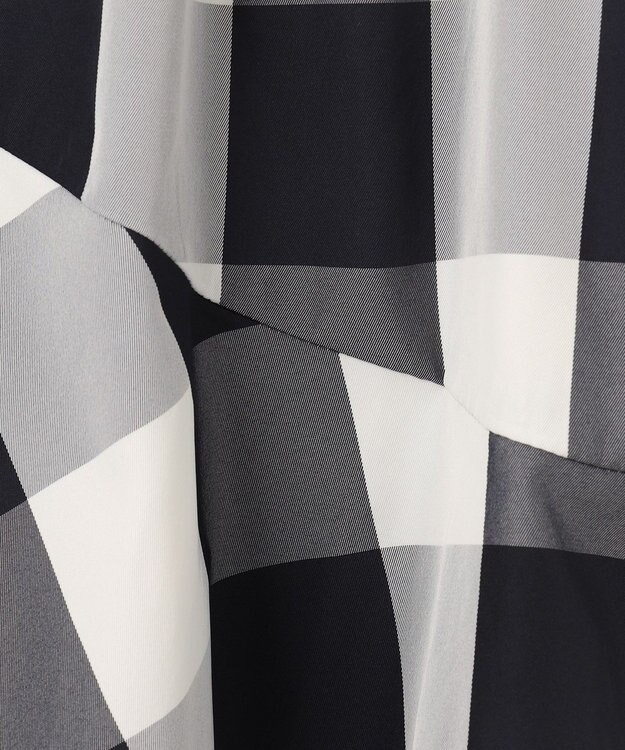 ANY 【洗濯機可能/ウエストゴム】ビックチェックマーメイドスカート オフ×ブラックブロックチェック