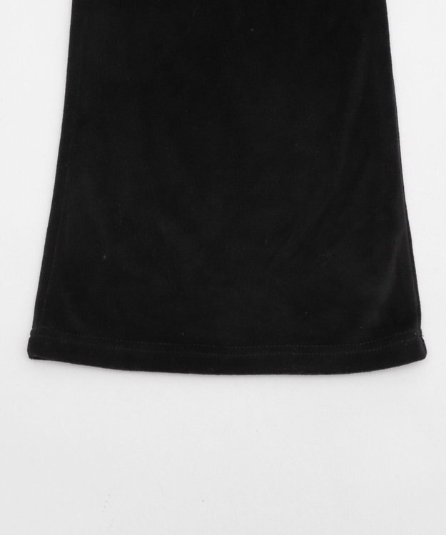 WEGO 【ウエストゴム】ベロアフレアパンツ ブラック