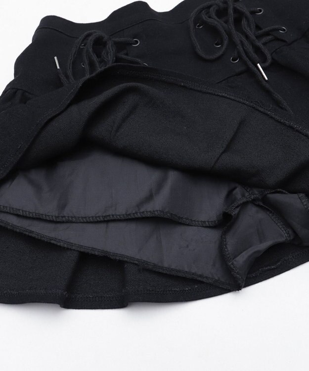 WEGO レースアップティアードミニスカパン ブラック