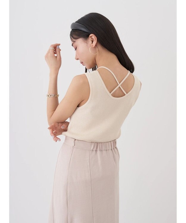earth music&ecology レイヤリングニットタンクトップ Ivory
