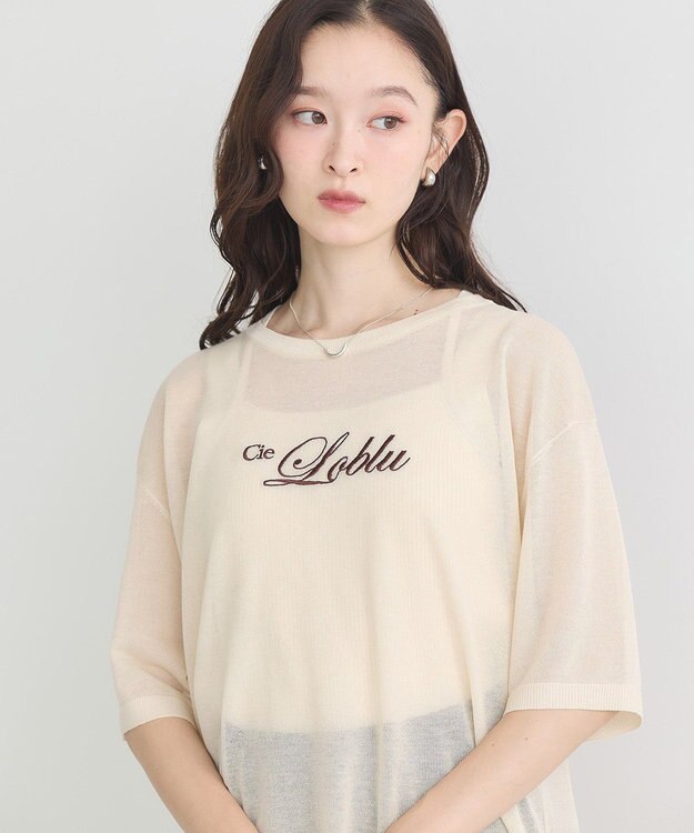 earth music&ecology 【接触冷感】ロゴ刺繍シアープルオーバ Light Beige