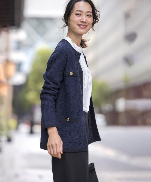 J.PRESS LADIES 【2way】ロングパール ネックレス シルバー系