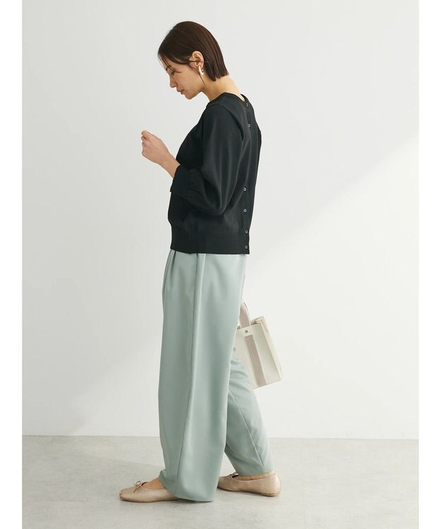 Green Parks 前後２ＷＡＹ　７分袖ハイゲージカーディガン Black