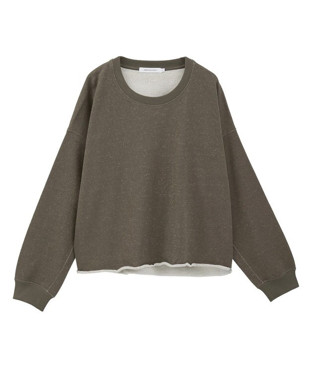 AMERICAN HOLIC ラメ裏毛スウェットプルオーバー Mocha
