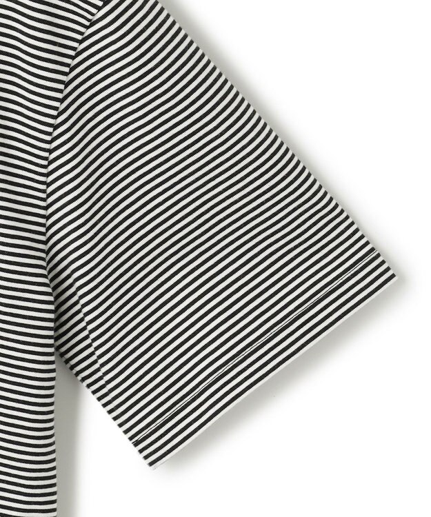 23区 【洗える】アンカーロゴプリント 半袖 Tシャツ ブラック×ホワイトボーダー