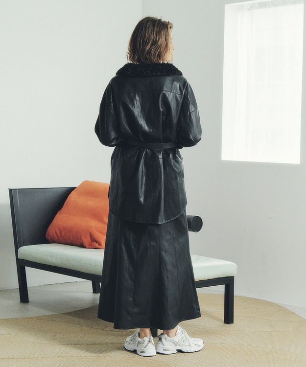 YECCA VECCA レザーライクマーメイドスカート Black