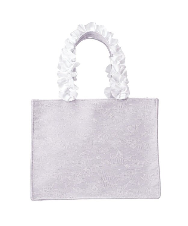 Maison de FLEUR ブルーマニアフリルハンドルスクエアトートバッグ Grayish Blue