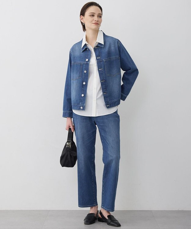 ICB 【先行予約】 ライトストレッチデニム ストレートパンツ ブルーデニム