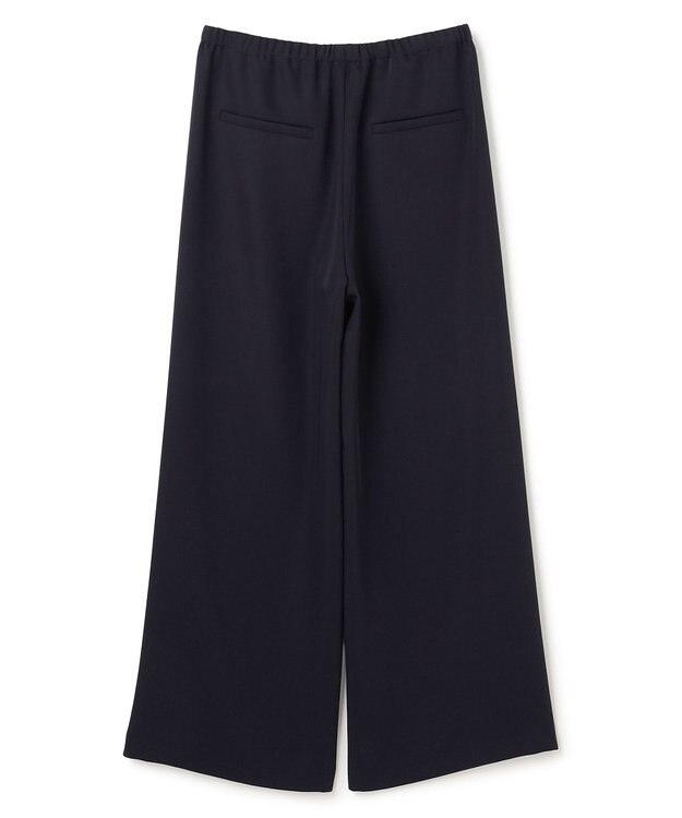 UNFILO L 【ウエストゴム】ドライダブルクロス イージー ワイドパンツ ネイビー