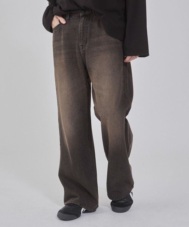 WEGO 【ユニセックス着用ITEM/ウエスト調整可】フレアデニムパンツ