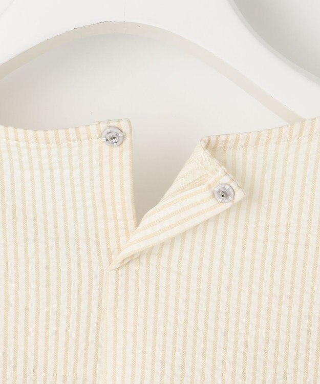 J.PRESS LADIES 【洗える・抗菌防臭・吸水速乾】サッカージャージー ペプラム カットソー オフ×イエロー系