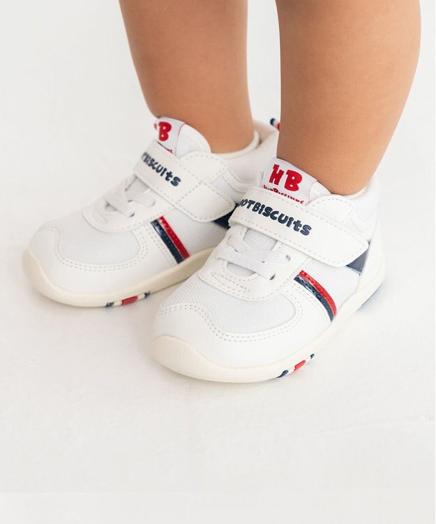 MIKI HOUSE HOT BISCUITS 【13-15.5cm】 スポーティ セカンド ベビーシューズ 白