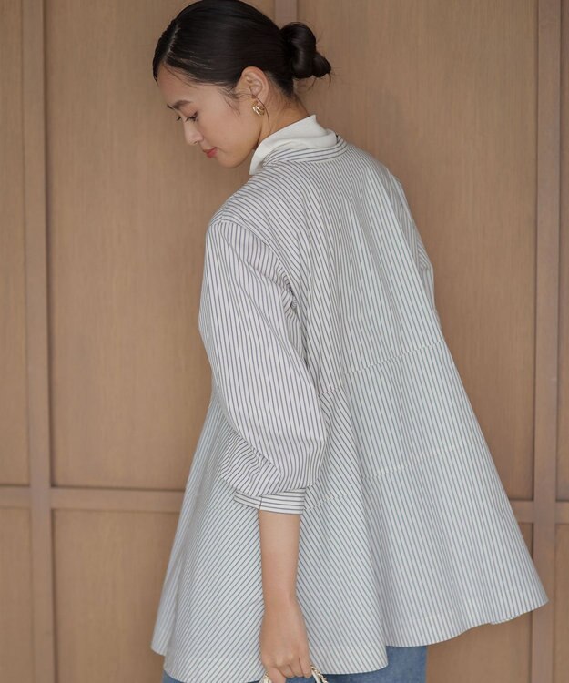 組曲 S 【前後着用可】コンパクトシャーティング チュニックブラウス アイボリー系1