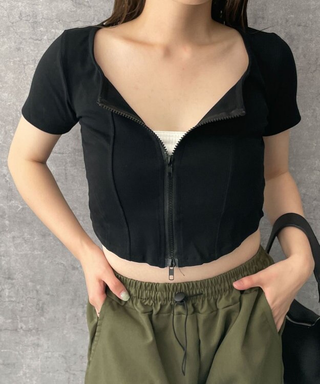 WEGO WジップカーブヘムT ブラック