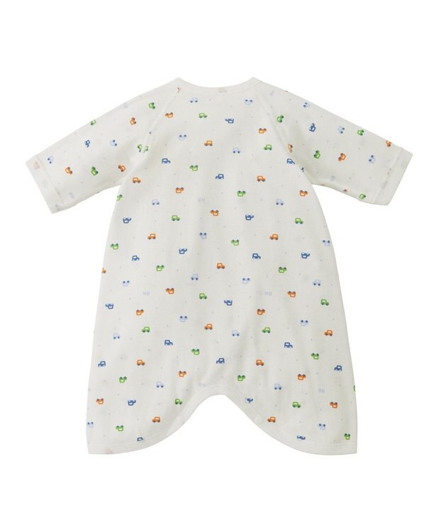 MIKI HOUSE HOT BISCUITS 【50-60cm】 フライス コンビ肌着 プリント柄 ブルー