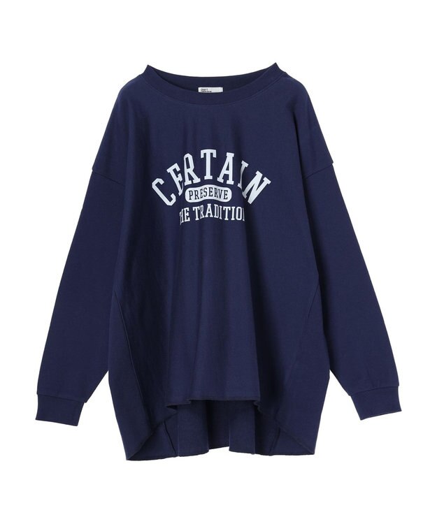 CRAFT STANDARD BOUTIQUE プリント裏毛チュニック Navy