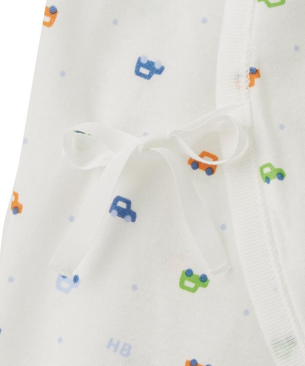 MIKI HOUSE HOT BISCUITS 【50-60cm】 フライス コンビ肌着 プリント柄 ブルー