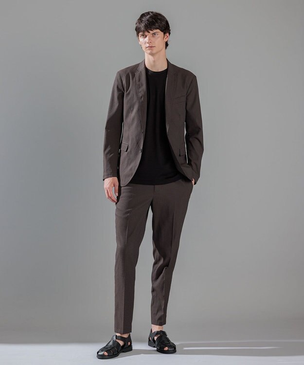 JOSEPH HOMME メランジリップル　クルーネックカットソー ブラック系