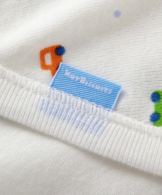 MIKI HOUSE HOT BISCUITS 【50-60cm】 フライス コンビ肌着 プリント柄 ブルー