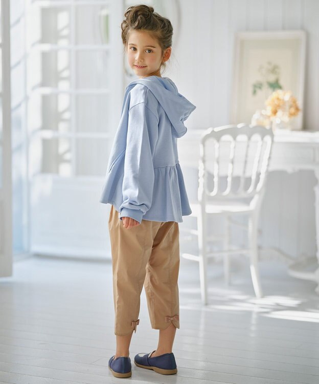 組曲 KIDS 【110-140㎝】バックフリル パーカー サックスブルー系