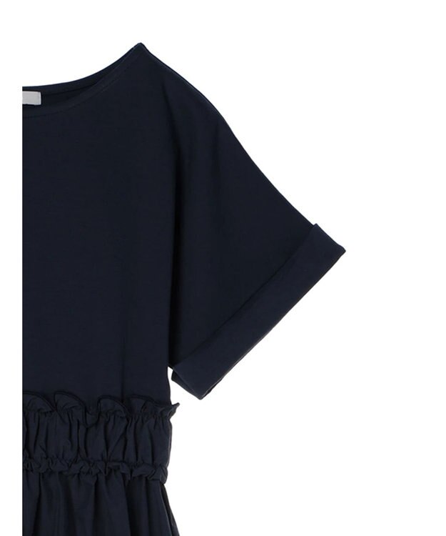 Green Parks armonia.異素材切替ドルマンワンピース Navy