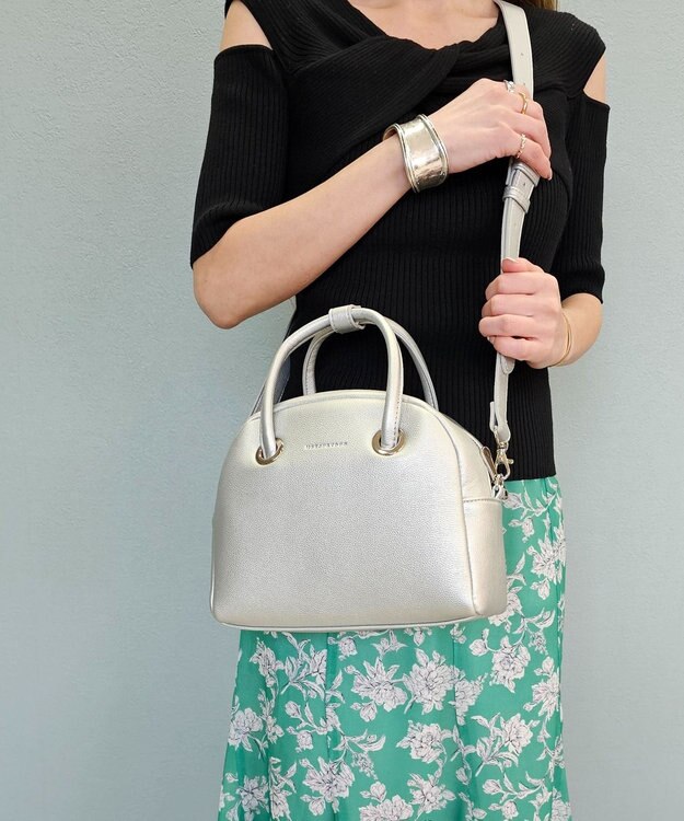 style code 【MERCURYDUO/マーキュリーデュオ】メタルアイレット　ミニボストン シルバー