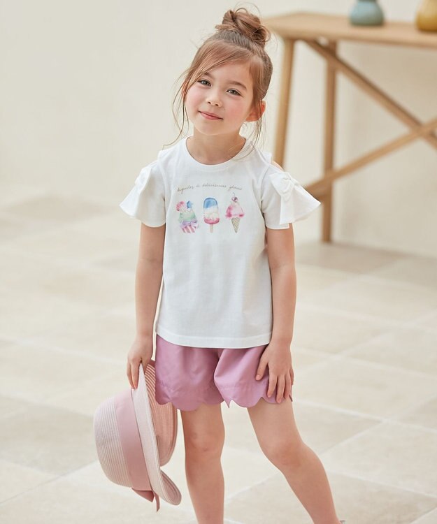 ANY KIDS 水陸両用 柄が浮き出る ショートパンツ ピンク