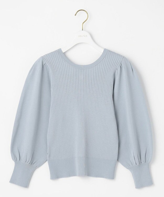 ANY SIS 【洗える】フラワーカラー2WAY ニット ブルーデイジー