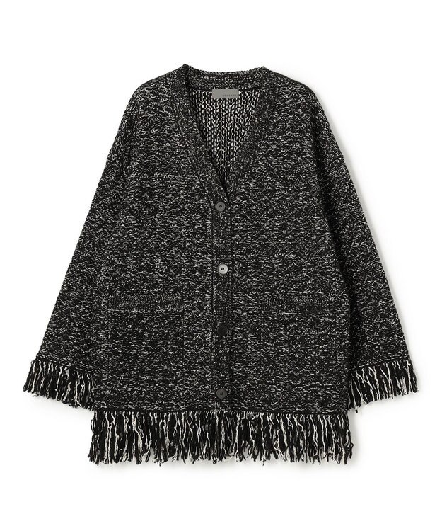 uncrave ツイードニット ジャケット ブラック×オフ