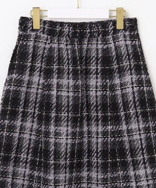 ANY SIS S ファジーチェック ミニスカート ダークネイビー系