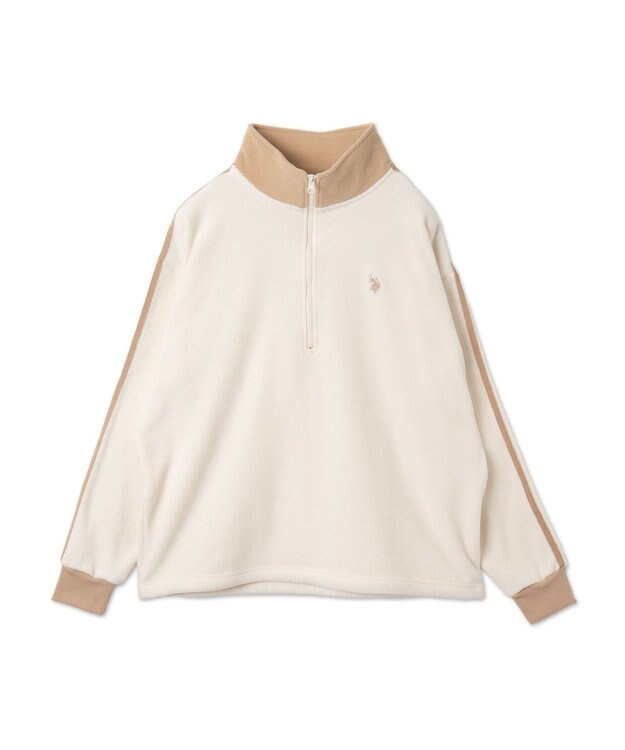 WEGO 【ユニセックス着用ITEM】USPOLOフリースハーフジッププルオーバー ホワイトその他