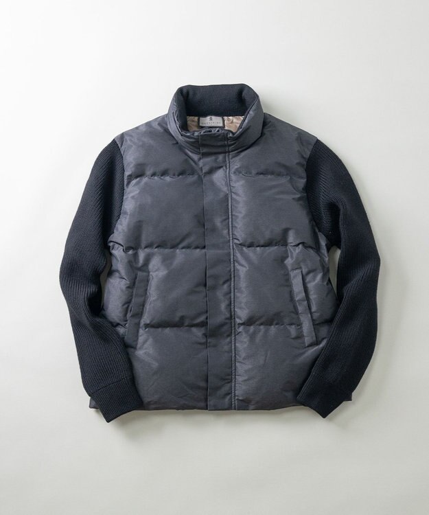 GOTAIRIKU 【ダウン80％使用】ニットスリーブ ダウンブルゾン ネイビー系8