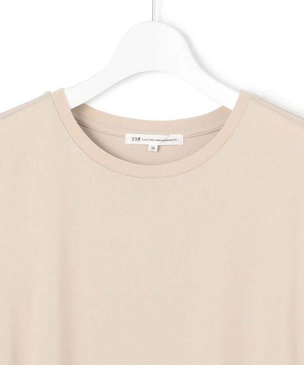 23区 【洗える】ALBINIジャージー Aライン Tシャツ ベージュ系