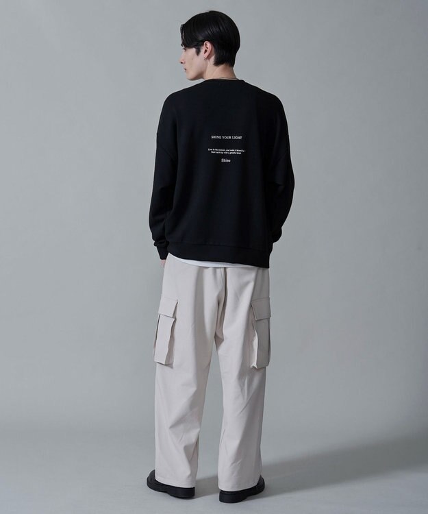 WEGO 【２点セット】アクセ付きフォトグラフィックプルオーバー ブラック