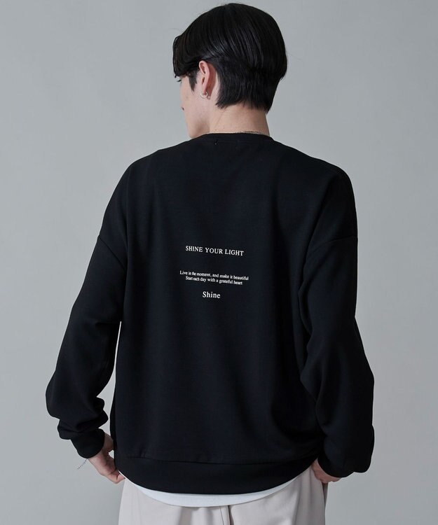 WEGO 【２点セット】アクセ付きフォトグラフィックプルオーバー ブラック