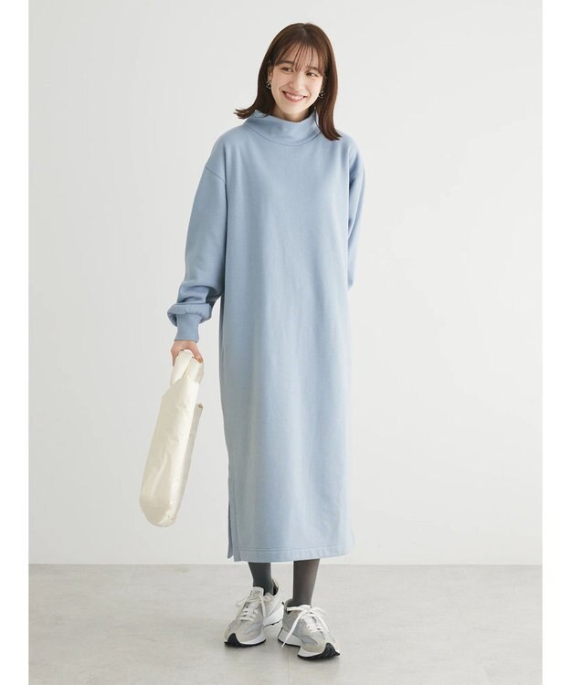 Green Parks Ｂｒｕｓｈｅｄ　裏起毛ワンピース Sax