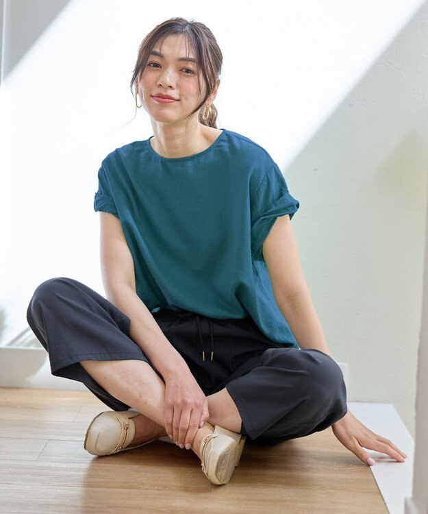 ANY 【新色追加/洗濯機可/ウエストゴム/接触冷感/UVケア/6色展開】清涼リラックスパンツ チャコール