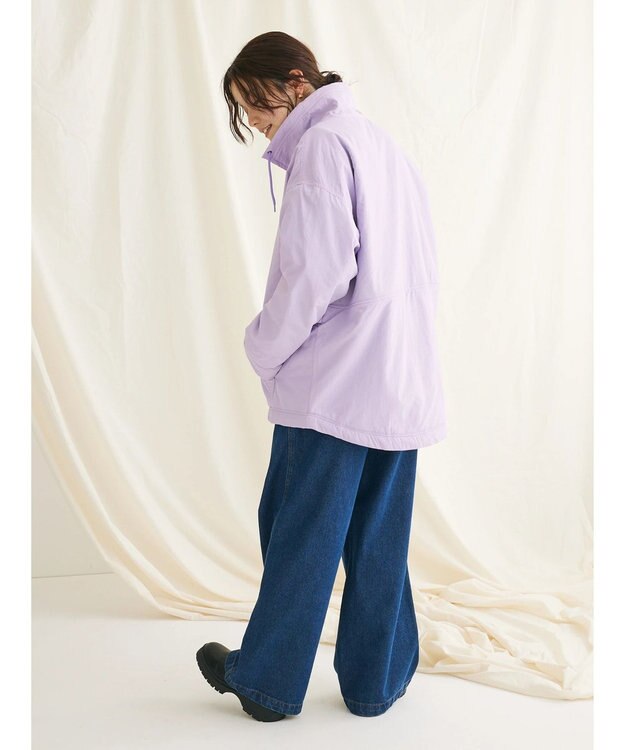 CRAFT STANDARD BOUTIQUE ナイロン×裏フリースアノラックブルゾンＬ／Ｓ Lavender