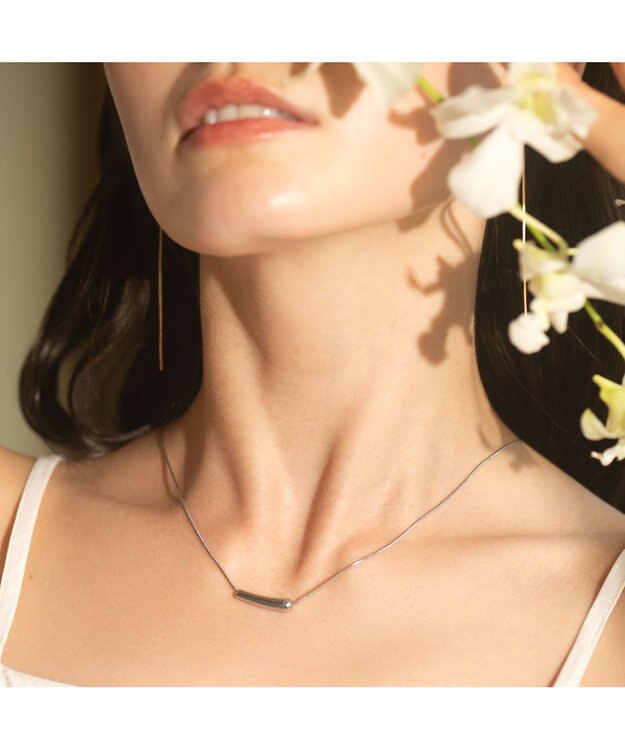 blancotokyo 【金属アレルギー対応】ニュアンスバーネックレス CARICIA シルバー