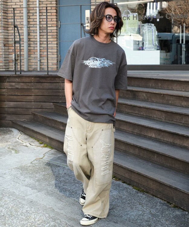 WEGO 【ユニセックス着用ITEM/SMLサイズ展開】ヴィンテージライクグラフィックT（SS） 柄5