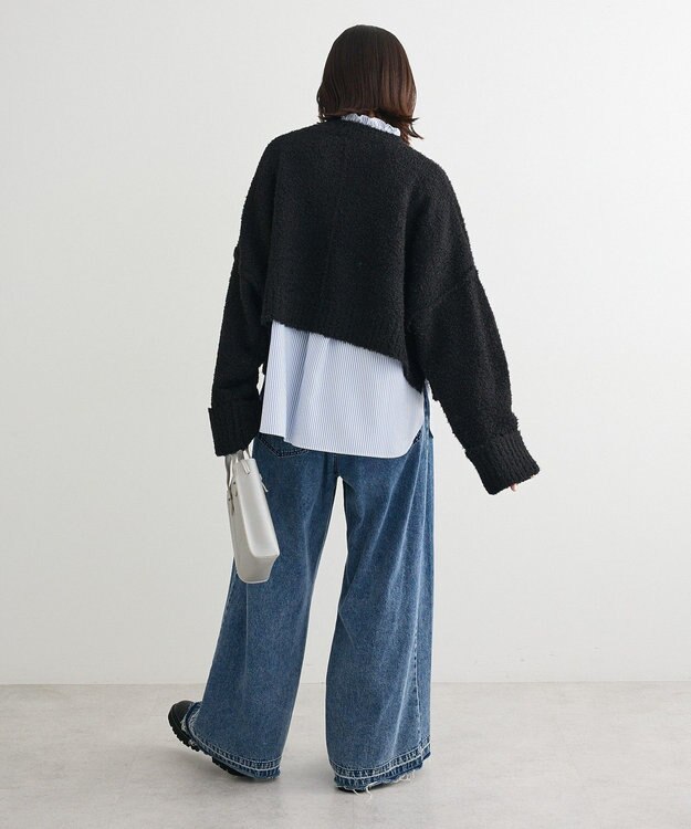 Green Parks ・Ｐｅｔｉｔ　Ｆｌｅｕｒ　ブークレワイドニット Black