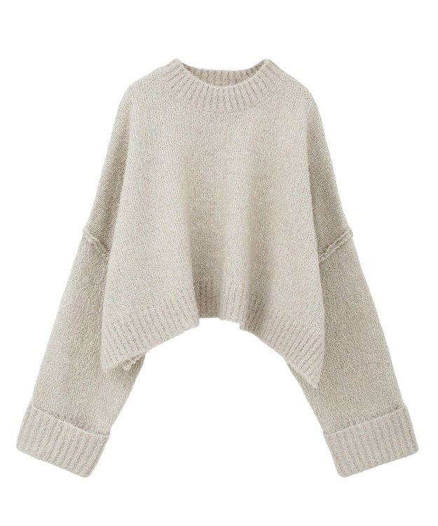 Green Parks ・Ｐｅｔｉｔ　Ｆｌｅｕｒ　ブークレワイドニット Light Gray