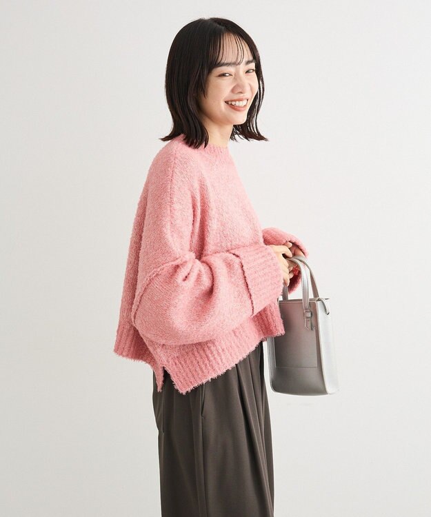 Green Parks ・Ｐｅｔｉｔ　Ｆｌｅｕｒ　ブークレワイドニット Pink