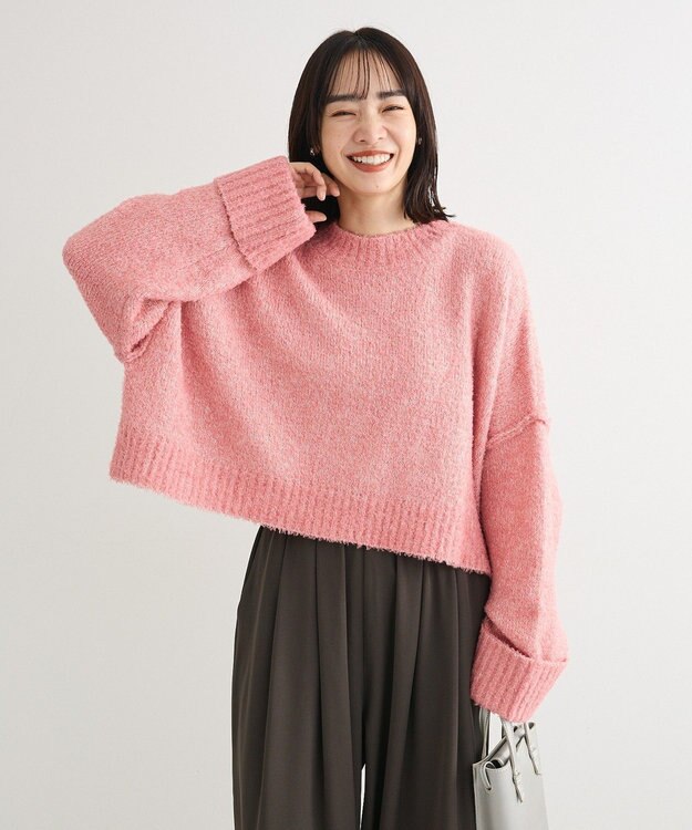 Green Parks ・Ｐｅｔｉｔ　Ｆｌｅｕｒ　ブークレワイドニット Pink